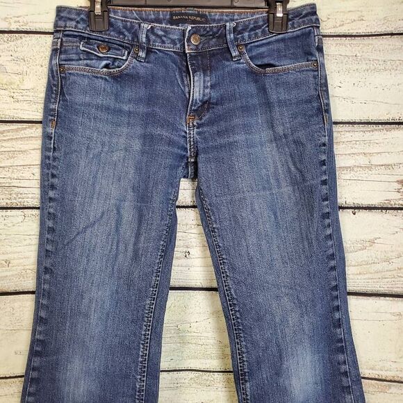 Banana Republic Women’s Bootcut Jeans Size 28/6S Dark Wash Stretch Denim Mid Ris - Picture 2 of 7